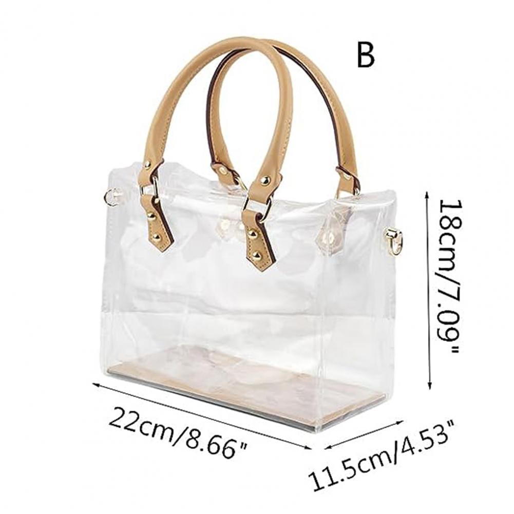 Diy Storage Bag Waterproof Pvc Transparent Diy Tote Bag Handbag Making Kit with Craft Accessories Tool Set Handmade Tote Bag: WHITE