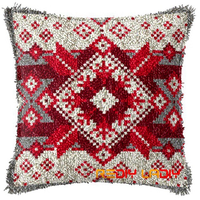 Diy latch krok kuddsatser mandala kuddfodral virkat hantverk akrylgarn för broderi bäddsoffa kuddfodral heminredning: Bz388
