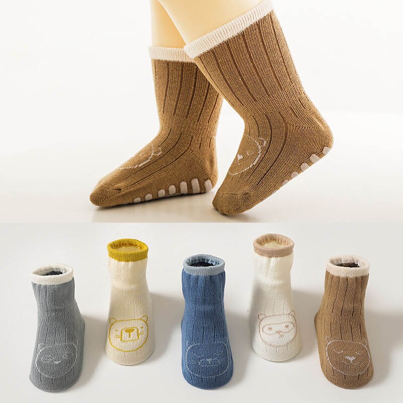 Peuter Cartoon Sokken Met Rubberen Zolen Antislip Voor Peuters Kids Sokken Baby Jongens Sok Schoenen Warme Zuigelingen Meisje herfst Winter