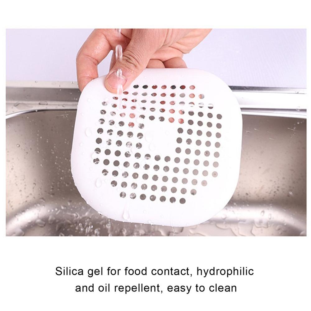 Square Drain Cover for Shower TPR Drain Hair Catcher Flat Silicone Plug for Bathroom and Kitchen Flat Strainer Stopper