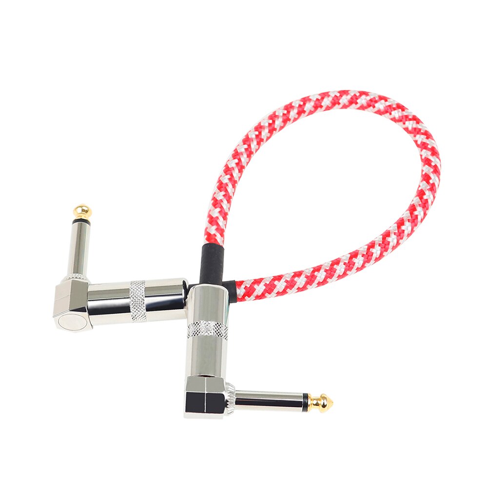 6.5mm Guitar Patch Cables Right Angle 33CM 1/4 Instrument Cables for Guitar Effect Pedals Three Color 3PC Insturment Guitar Bass