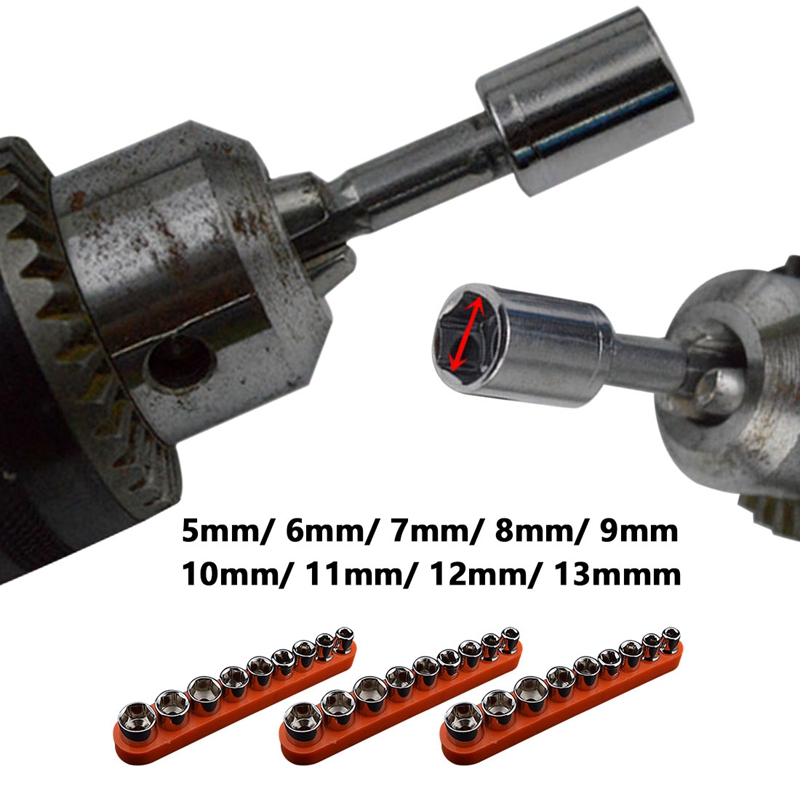 SHGO outils à main chaude 9 pièces/10 pièces 1/4 pouce lecteur hexagonale jeu de clés à douille manchon jeu de clés adaptateur de clé 5/6/7/8/9/10/11/12/1