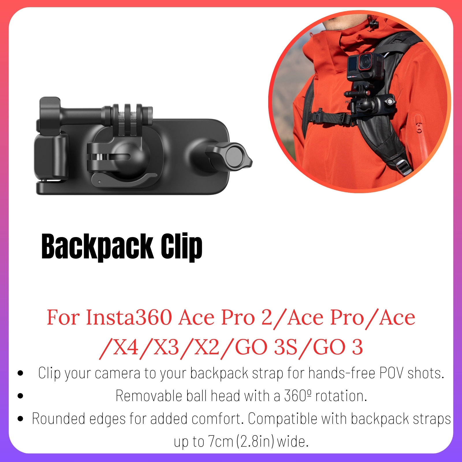 Insta360 Ace Pro 2 accesorios protector de lente Original Mini funda de cámara GPS cargador de batería remoto montaje de zapata fría adaptador de micrófono engranajes: Gris oscuro
