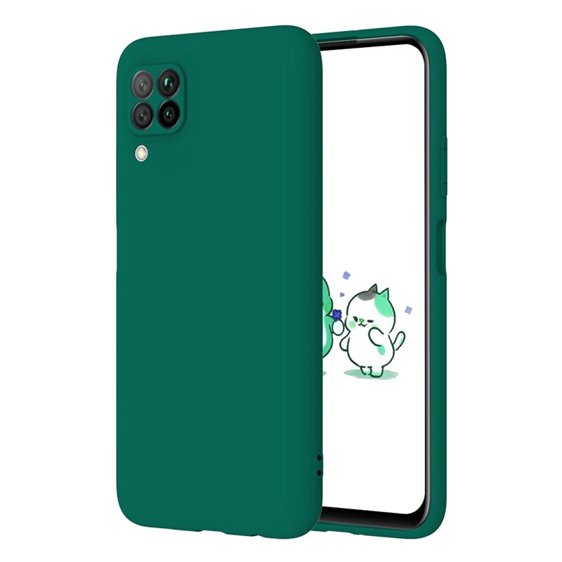 Zachte Siliconen Case Voor Huawei P40 Lite Case Candy Kleur Tpu Cover Voor Hawei Coque Huawei Nova 6se Nova6 se 5G Cover Etui: For Huawei Nova 6se / Dark Green