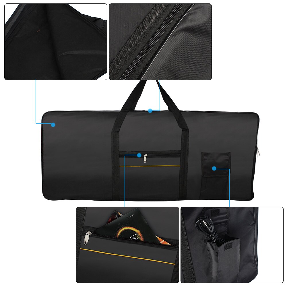 76-Key Keyboard Bag - Padded Carry Case With Shoulder Strap, 120x40x13cm, For Electronic Pianos & Keyboards