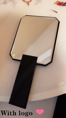 Hårdressing akryl handhållen spegel diamant sminkspegel kosmetisk handhållen spegel förstoringsglas spegel för dam skönhetsklänning: Med logotyp