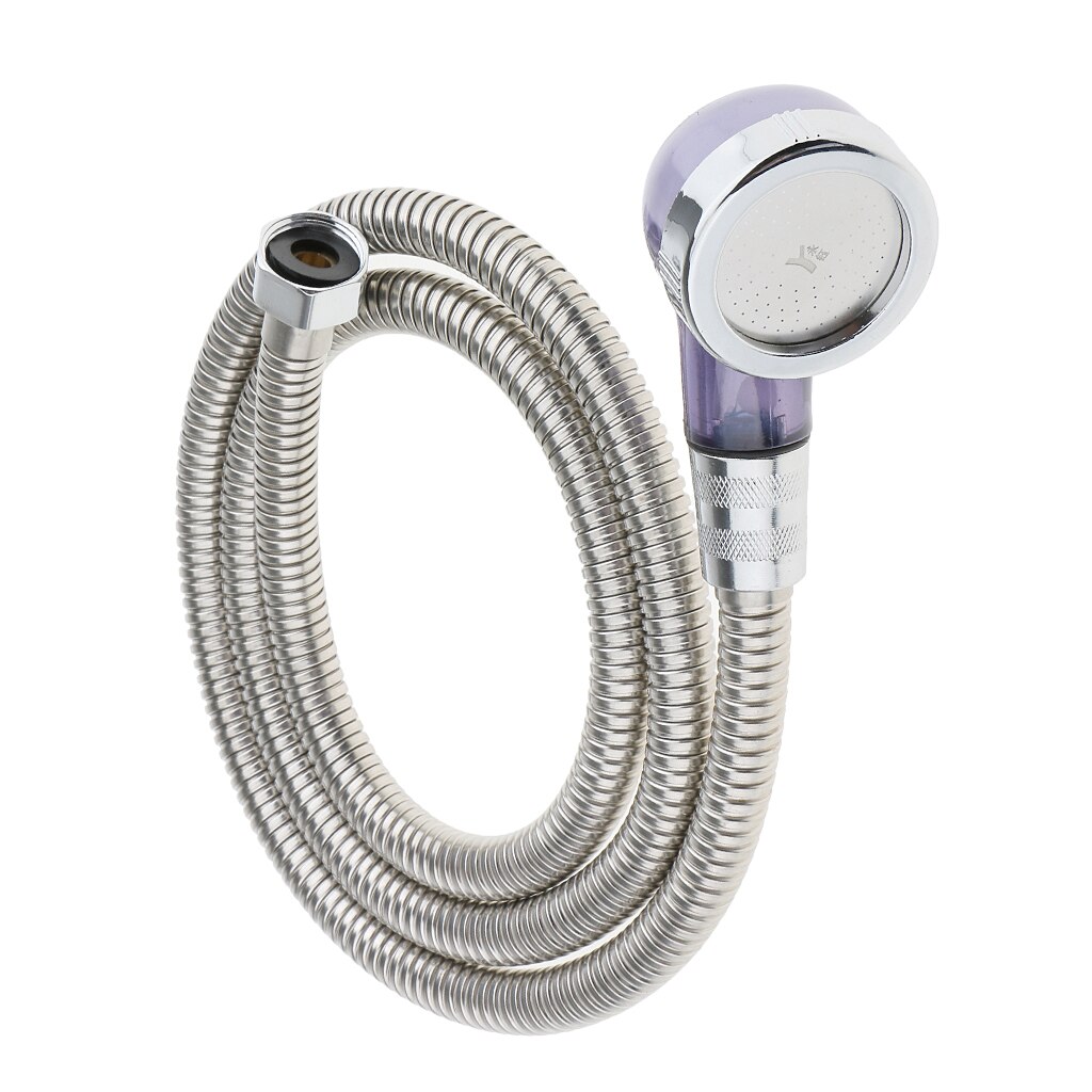 Stainless Steel Bath Shower Head Pipe Chrome Set + Long Flexible 1.2m Shower Hose High Pressure & 30% Water Saving