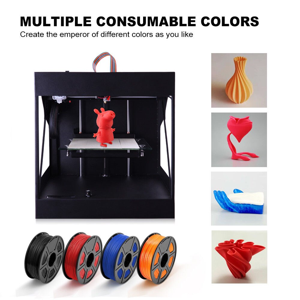 TPU/filamento Flexible de impresora 3D 1,75mm 0,5 KG/lb carrete negro elástico TPU con dureza de orilla en 95A