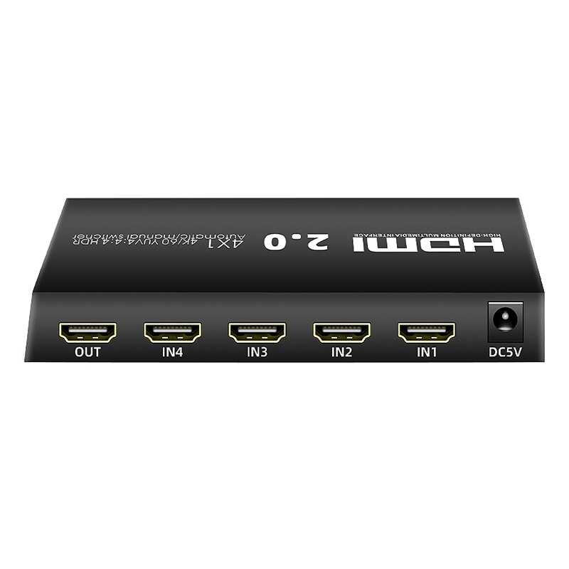 -4 x 1 hdmi switch 4k 60hz 4 port hdmi switch box med ir receiver 4 in 1 out hdmi switch switcher vælger