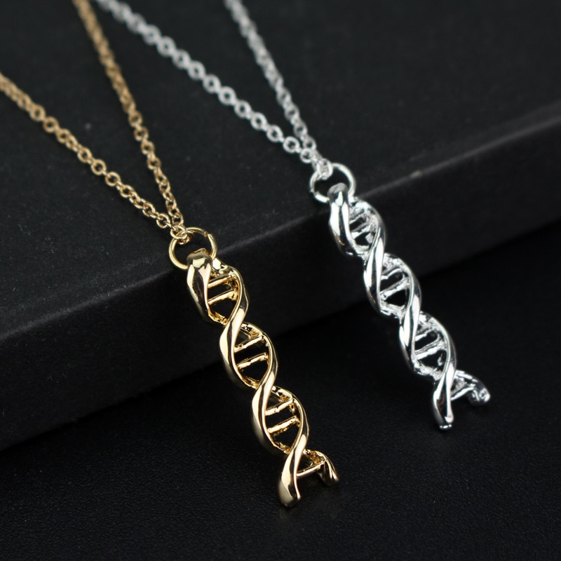 Collier molécules chimiques adn biochimie hélice moléculaire pendentif colliers pour femmes biologie Science bijoux enseignant