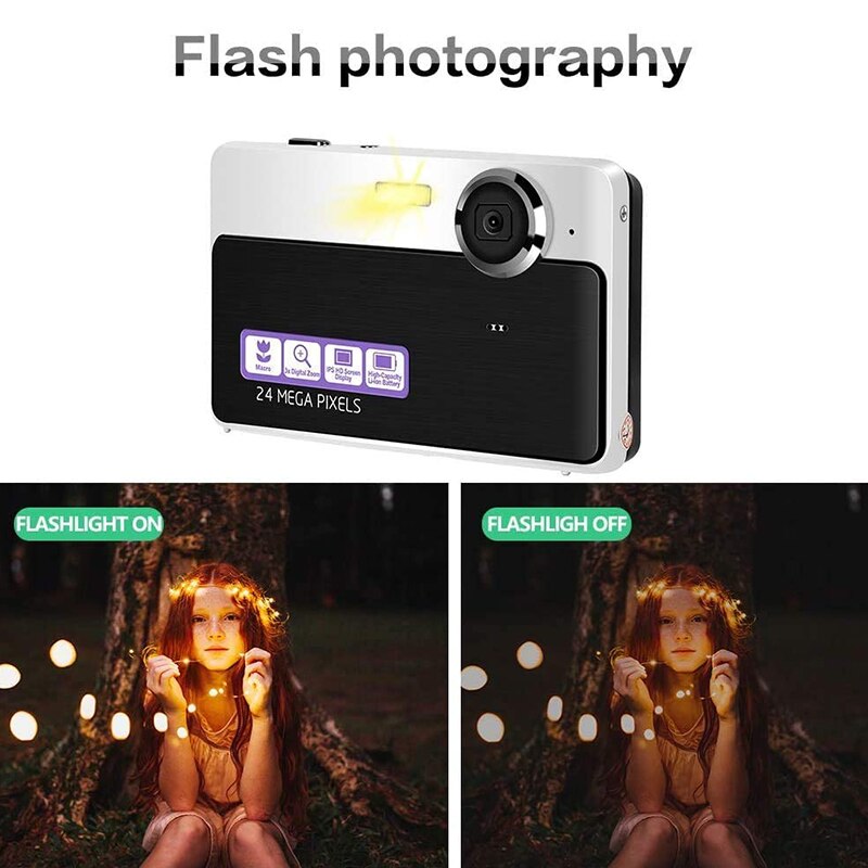 Digitale Camera Mini Video Camera Point En Shoot Camera 2.4Inch 24 Mp Hd Studenten Digitale Camera Voor Kinderen Tieners