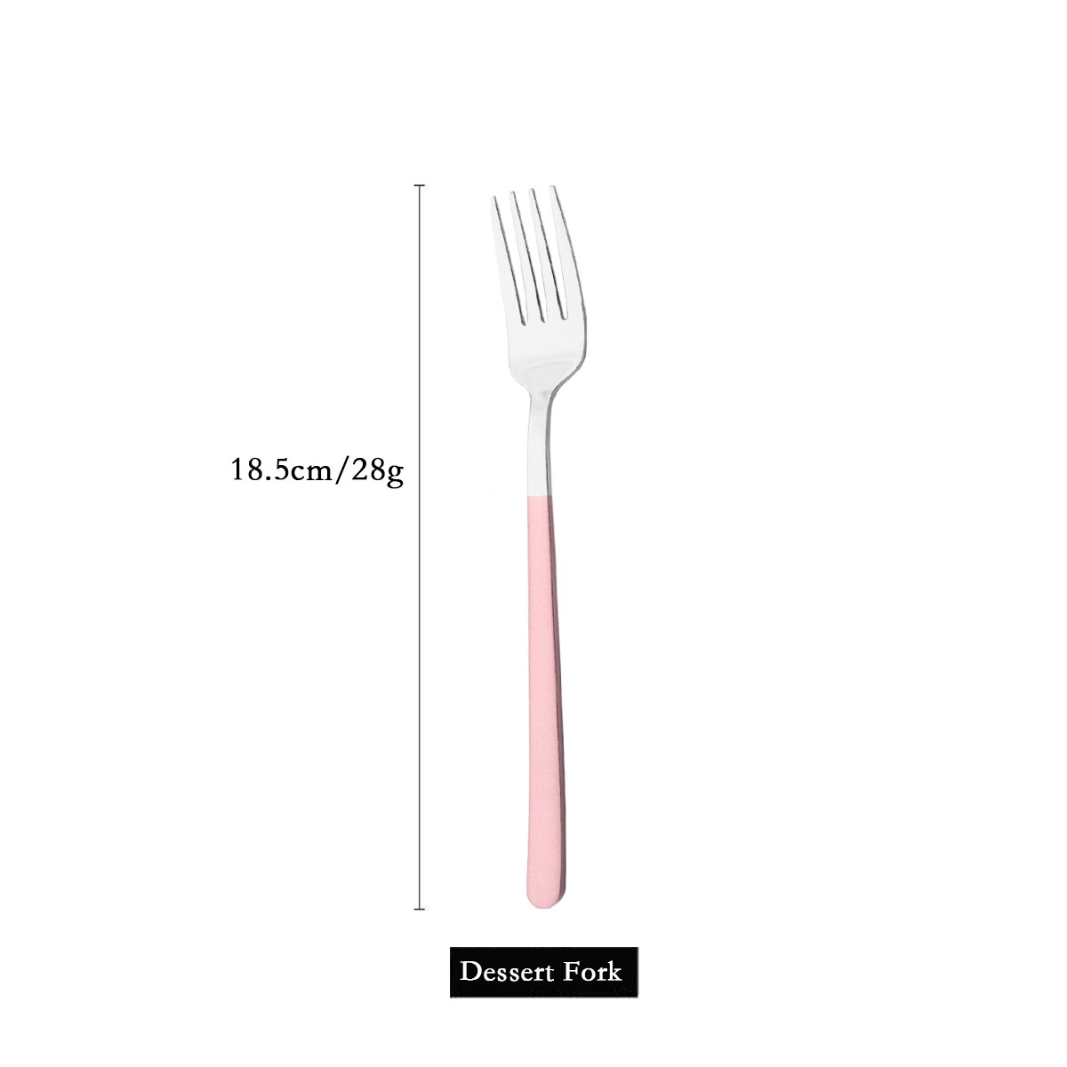 Pink Silver Dinnerware Cutlery Set 304 Stainless Steel Tableware Steak Knife Fork Dessert Spoon Flatware Silverware Set For Home: 1Pc Dessert Fork