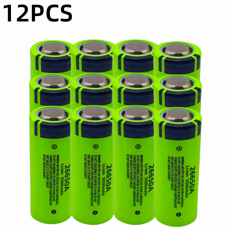 100% novo, original, de alta qualidade, verdadeira capacidade 26650A 5000mAh 3.7V bateria recarregável de íon de lítio 26650 lanterna: Marrom