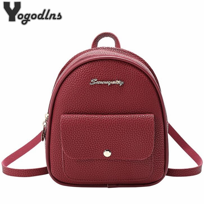 Mini Women Backpack Leather Shoulder Bag For Teenage Girl Multi-Function Small Bagpack Female Phone Pouch