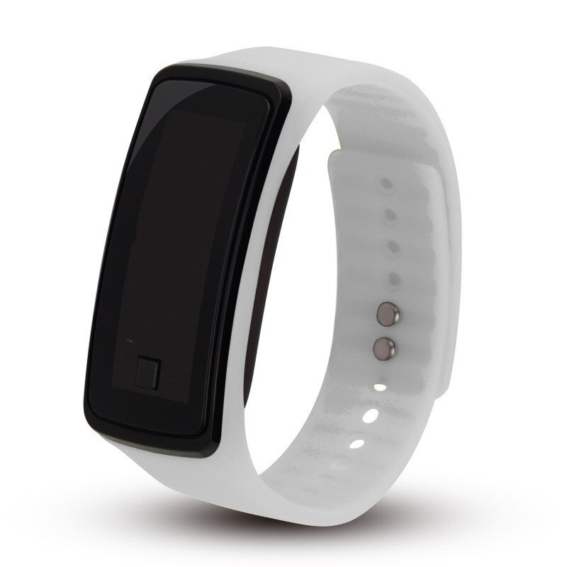 Reloj Digital deportivo LED para mujer, de silicona, resistente al agua, para Fitness, para correr: Blanco