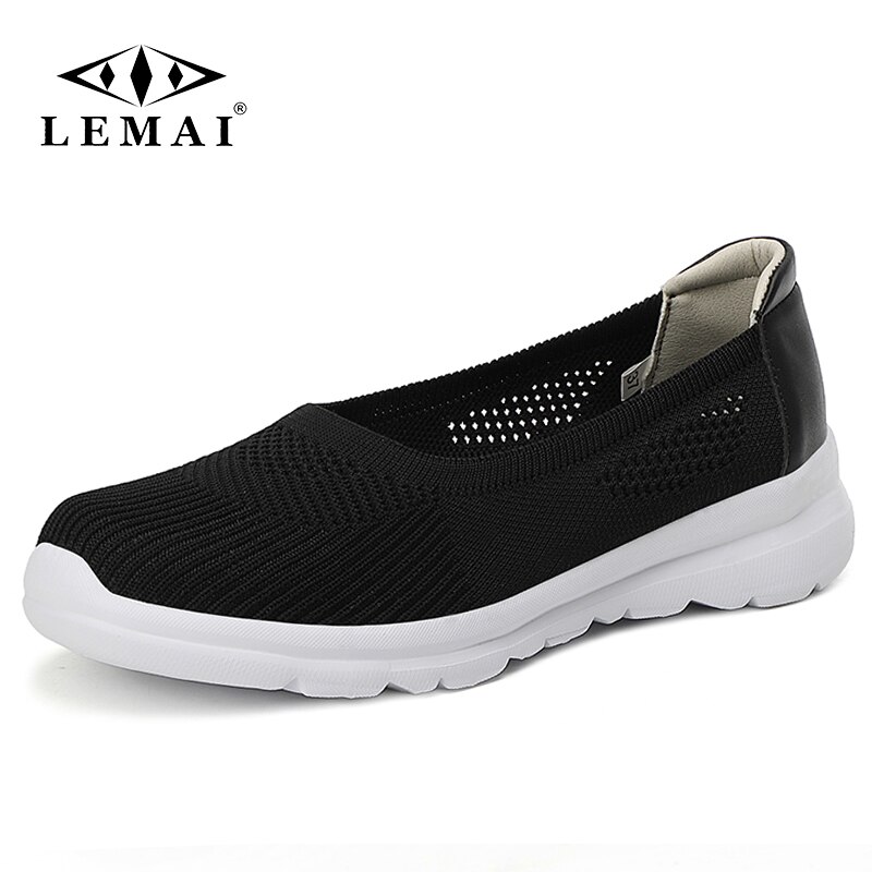 LEMAI Flats Women Shoes Summer Breathable Mesh Casual Shoes Woman Slip-on creepers moccasins Ladies Loafers Shoes