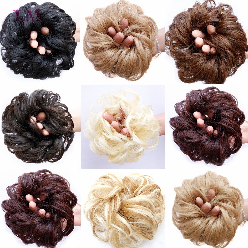 LiangMo Synthetic Hair Bun Extensions Messy Hair Scrunchies Hair Chignon Pieces for Women Hair Donut Updo Ponytail