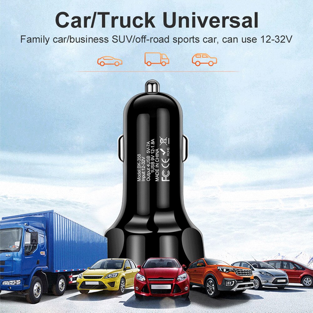 Car USB Charger Quick Charge 3.0 4.0 Universal 18W Fast Charging in car 4 Port mobile phone charger For iPhone Xiaomi Huawei p40