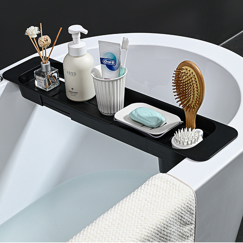 No Drill supporto per vassoio da bagno in plastica Organizer ripiano vassoio per vasca a scomparsa allungabile toilette badplancia organizzatore per la casa OA50BT