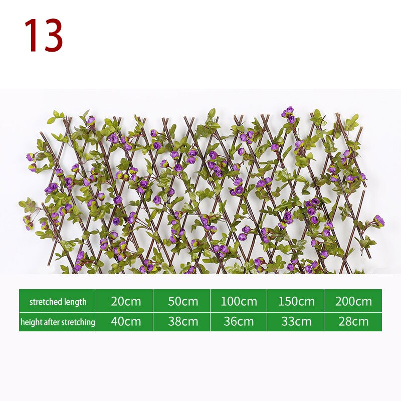 Clôture rétractable artificielle pour plantes de jardin, Simulation de fleurs, feuilles, décoration de jardin, écran de protection en treillis: 13