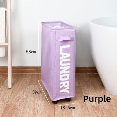Faltbarer Wäschekorb, rollender Wäschekorb, Badezimmer-Organizer, Kleidungs-Organizer, Yoga-Aufbewahrungskorb, Heim-Sortiment-Kasten: violett