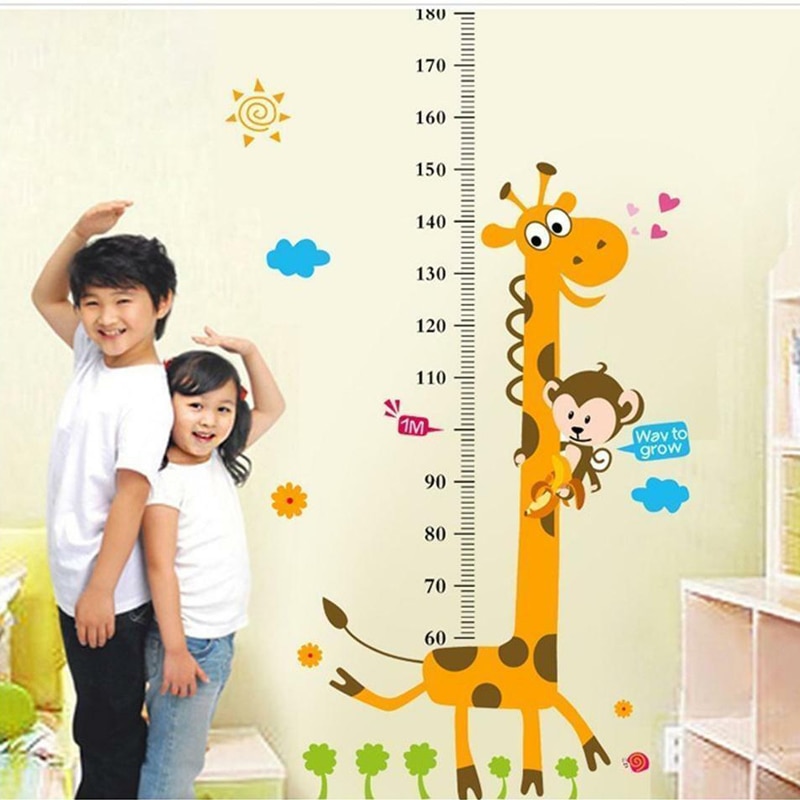 Kid Baby Boy Meisje Kamer Giraffe Verwijderbare Hoogte Groeigrafiek Maatregel Muursticker Sticker