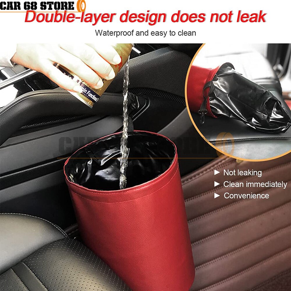 Car Storage Basket Interior Rubbish Container For Waste Organizer Holder Waterproof Garbage Can Trash Bin Folding