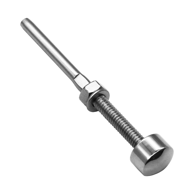 10 Pack Brushed 316 Stainless Steel Dome End Caps Swage Threaded Cable Tensioner for For 1/8 inch Cable Deck Railing Systems