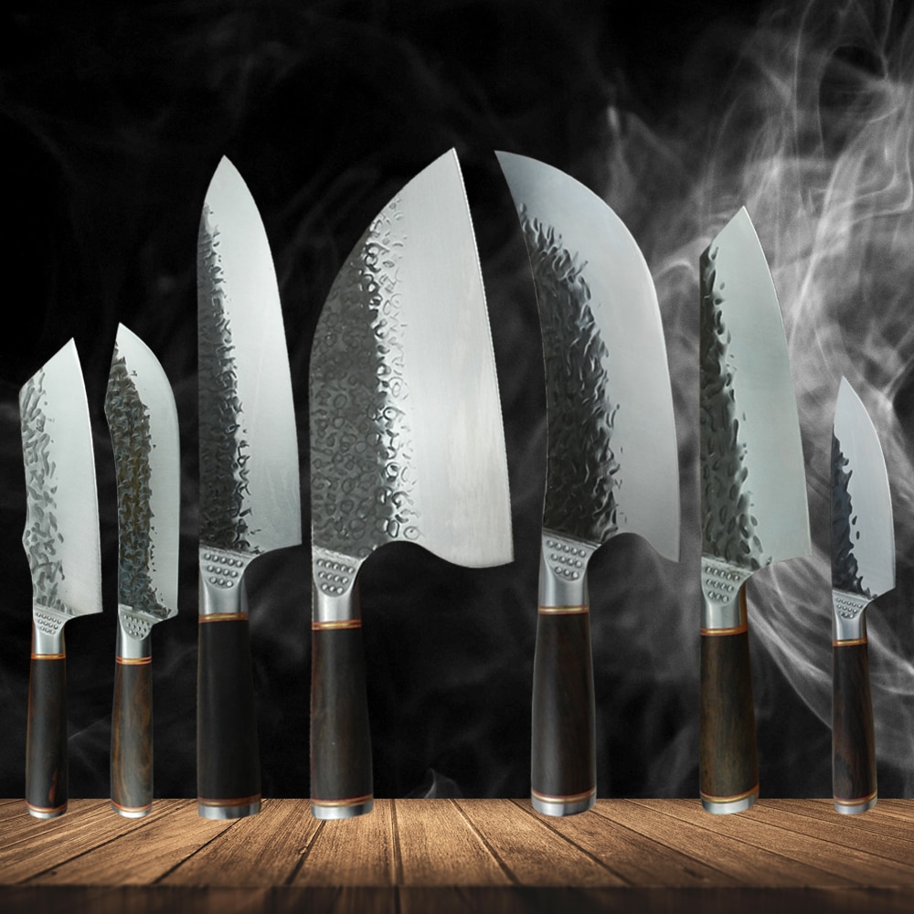 Handmade Forged Cleaver Butcher Knife 8 INCH Slaughter Chopping Cutting Bone Stainless Steel 5CR15 Knife Camping Hiking Tool