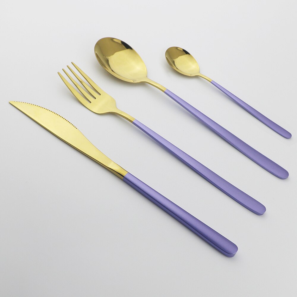 Couverts en acier inoxydable pièces/ensemble, 16 pièces, or rose 18/10, service de table, couteaux, fourchettes, cuillères, vaisselle de cuisine, argenterie