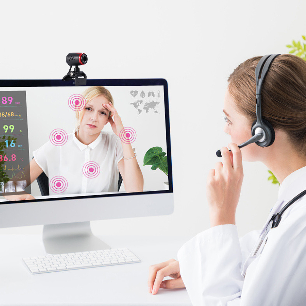 1.3MP Computer Camera Usb Opladen Microfoon Praktische Pc Camera Flexibele Webcam Zwart: Default Title