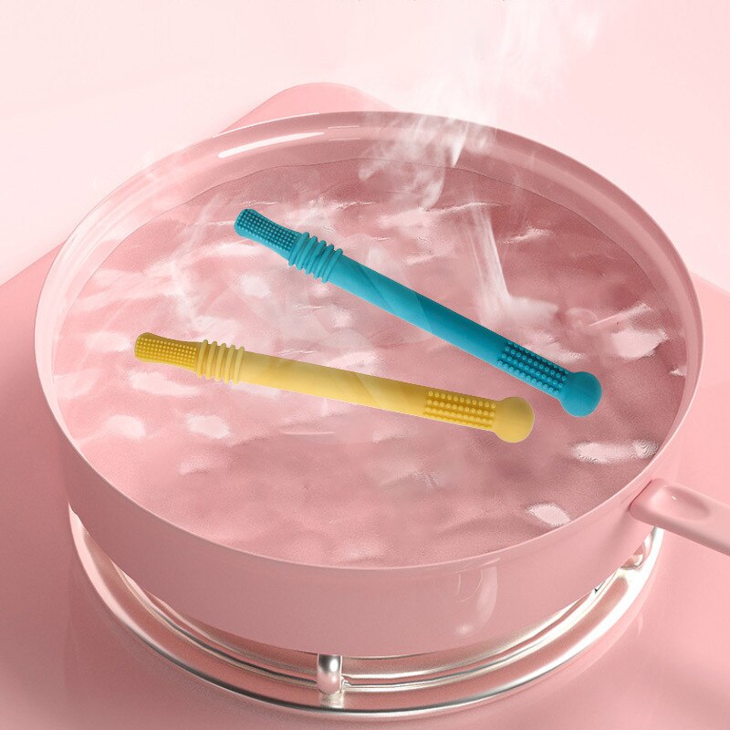 1 pz molari massaggiagengive giocattoli sicuri Toddle dentizione paglia Silicone masticare cura dentale spazzolino regalo madre forniture per bambini