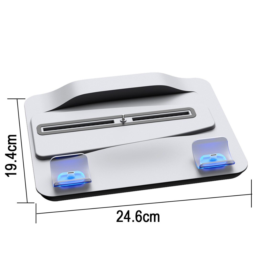 MAYITR 1pc Game Handle Vertical Stand Base Bracket Dual Controller Gamepad Console Charging Station With Cooler Fan