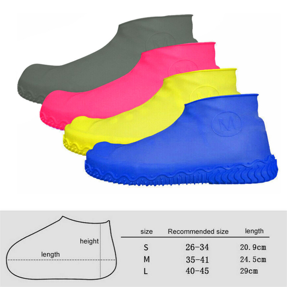 Silikon Überschuhe Regen Wasserdichte Schuh Abdeckungen Boot Abdeckung Protector Recycelbar Regen Schuhe Stiefel Überschuhe Galoschen & xs