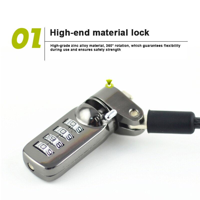 Notebook Laptop Combination Lock Security Cable 4 Digit Password Protections Anti Theft Device GK99
