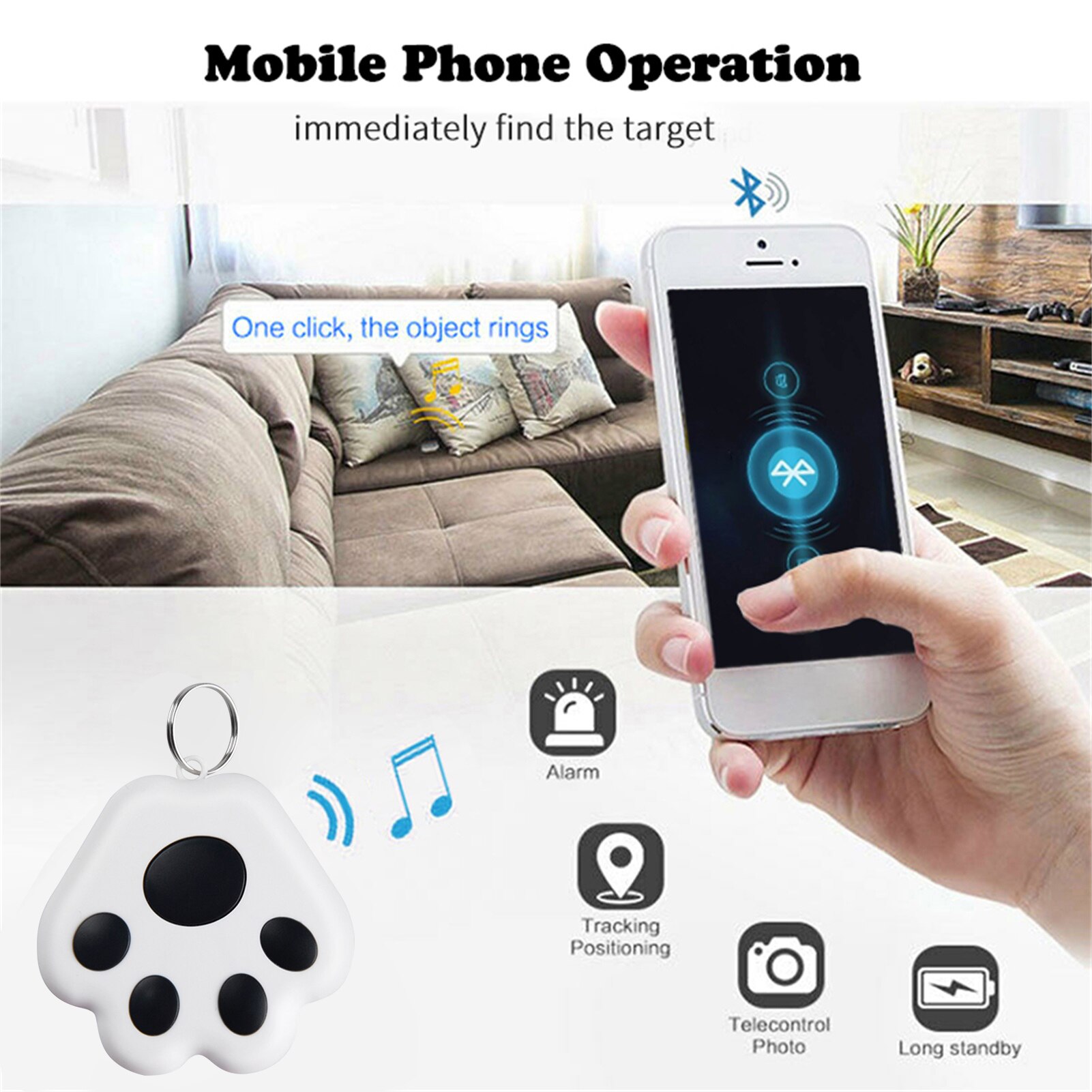 Neue Bluetooth Anti-verloren Gerät Tracking Selfie Finder Hund pfote tracking selbst timer finder Bluetooth 4,0 locator