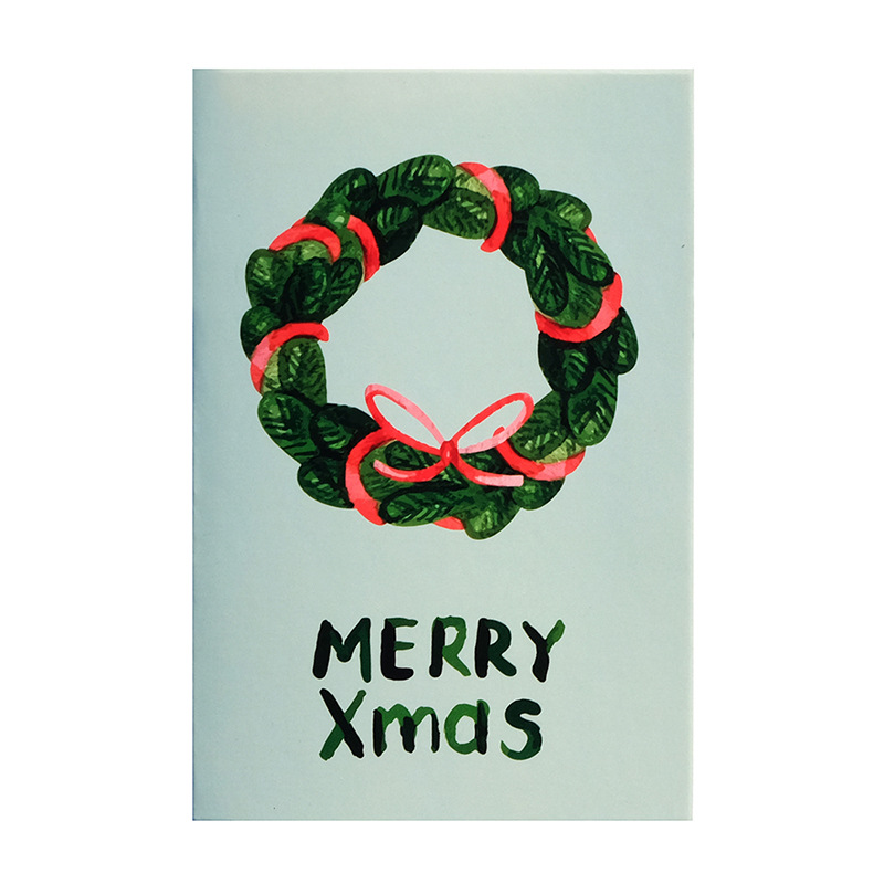 8pcs Merry Christmas Greet Card With Envelop Simply Style Pink Yellow Xmas Postcard Thank You Cards Christmas Invit Greet Card: A8