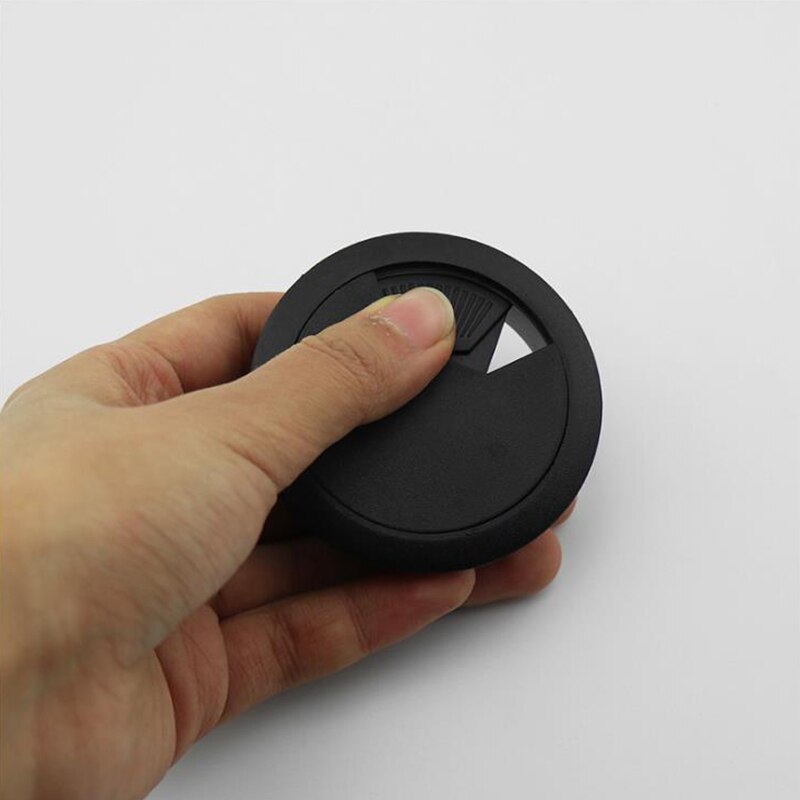 2Pcs Bureau Draad Gat Cover Basis Computer Grommet Tafel Kabel Outlet Poort Oppervlak Lijn Doos Meubels Hardwar Bureau Computer bureau: Black / 53mm