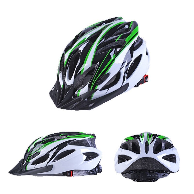 ZOUZHAN road and mountain bike helmet, one-piece cool bicycle helmet, protective outdoor helmet for men and women: Black green white