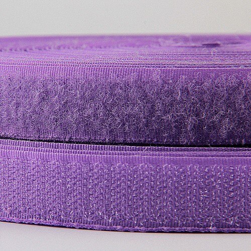 20mm*25 Yard Colorful Velcro Nylon Hook and Loop Tape Adhesive Fastener Sticke No Glue Garment Clothing Sewing Accessories: Purple 25yards