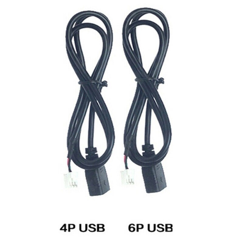 2 Pcs 4 Pin + 6 Pin Connector Usb-kabel Voor Auto Radio Stereo 1M Usb Kabel Usb Adapter
