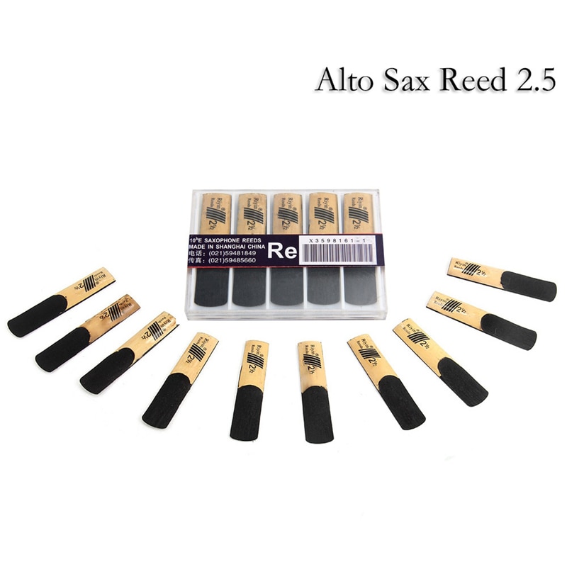10Pcs Saxophone Reeds Eb Alto Sax Saxophone Accessories Reed 2.5 Reed Bamboo Flexible Original 2.5 Strength Musical Accessories