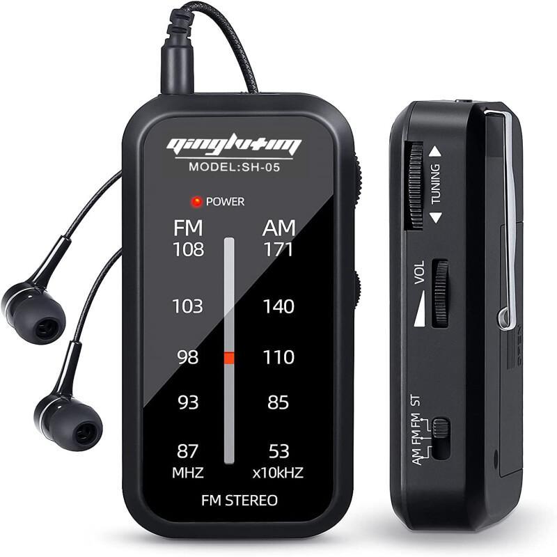 Mini Radio Przenośne Radio Walkman AM FM Portatil Ręczna muzyka stereo Playe Baterie AAA ze słuchawkami do chodzenia i pieszych wędrówek