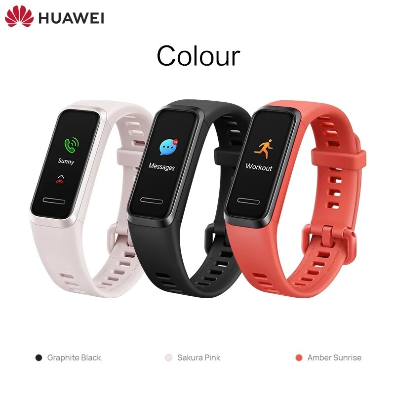 Original Huawei Band 4 Smart Band Bracelet Heart Rate Sleep Monitor USB plug Charge 5ATM Waterproof Smart Watch Long Standby