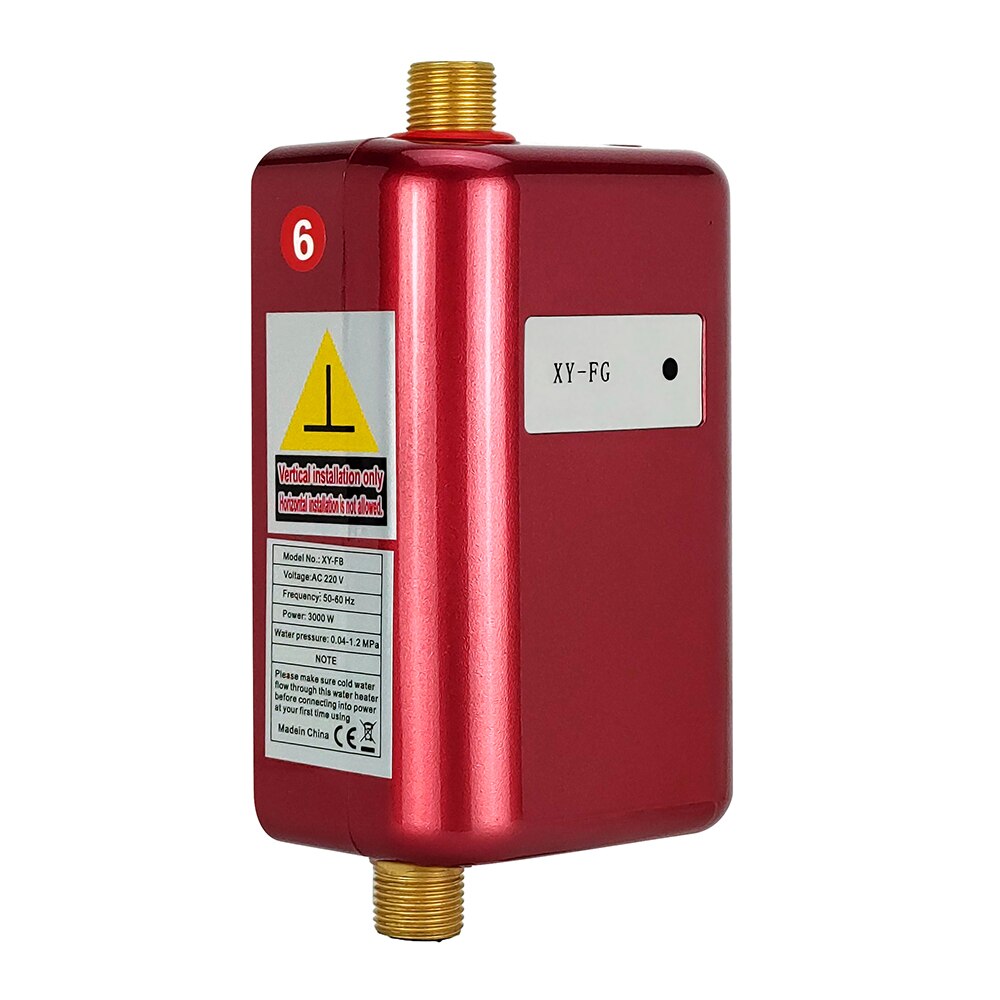 3800W Elektrische Boiler Momentane Douche Flow Snelle Verwarming Keuken Badkamer Rvs Tankless Boiler: Rood / au plug