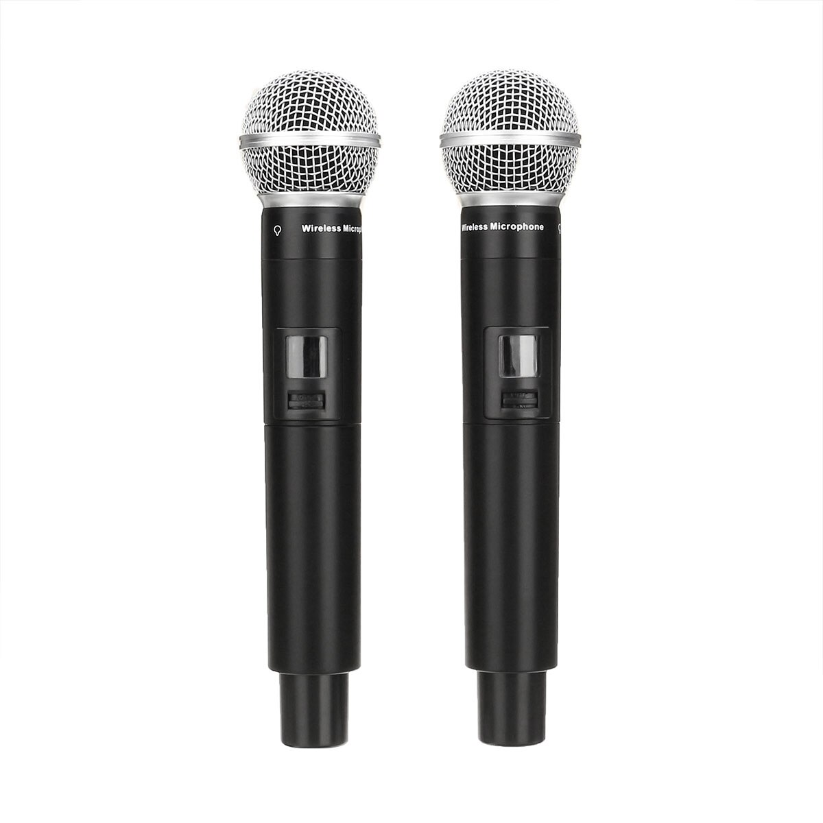 2 Channel UHF Wireless Microphone System 2 Cordless Handheld Mic Kraoke Speech Party supplies Cardioid Microphone