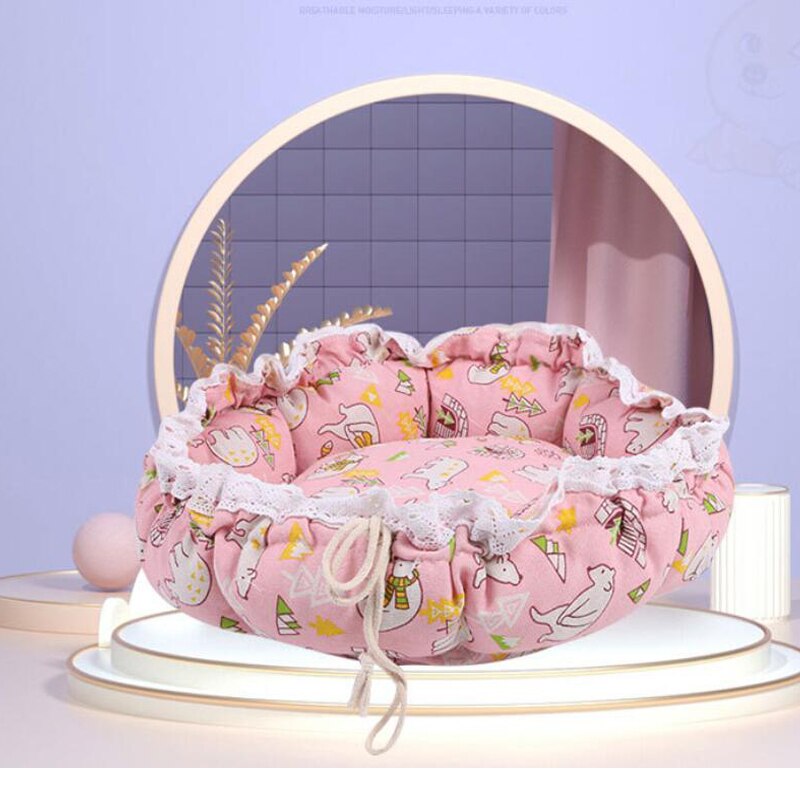 Pet Dog Nest flower Bud Nest Pumpkin Nest Small Dog Kennel Cat Nest Pet Mat Sleep Nest For Cat Teddy Chihuahua Bed