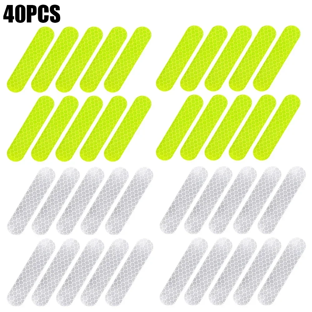 10/40/80pcs Nachtrijden Veiligheidswaarschuwing Reflecterende Stickers Universele Motor Fiets Skihelm Waarschuwing Reflecterende Stickers: Paars