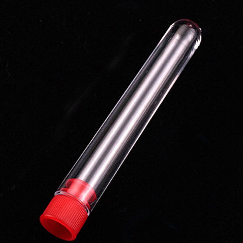 100 pieces/lot 12*100 15*100mm 15*150mm Plastic Tubes with cap Hard Transparent plastic Test tube with caps