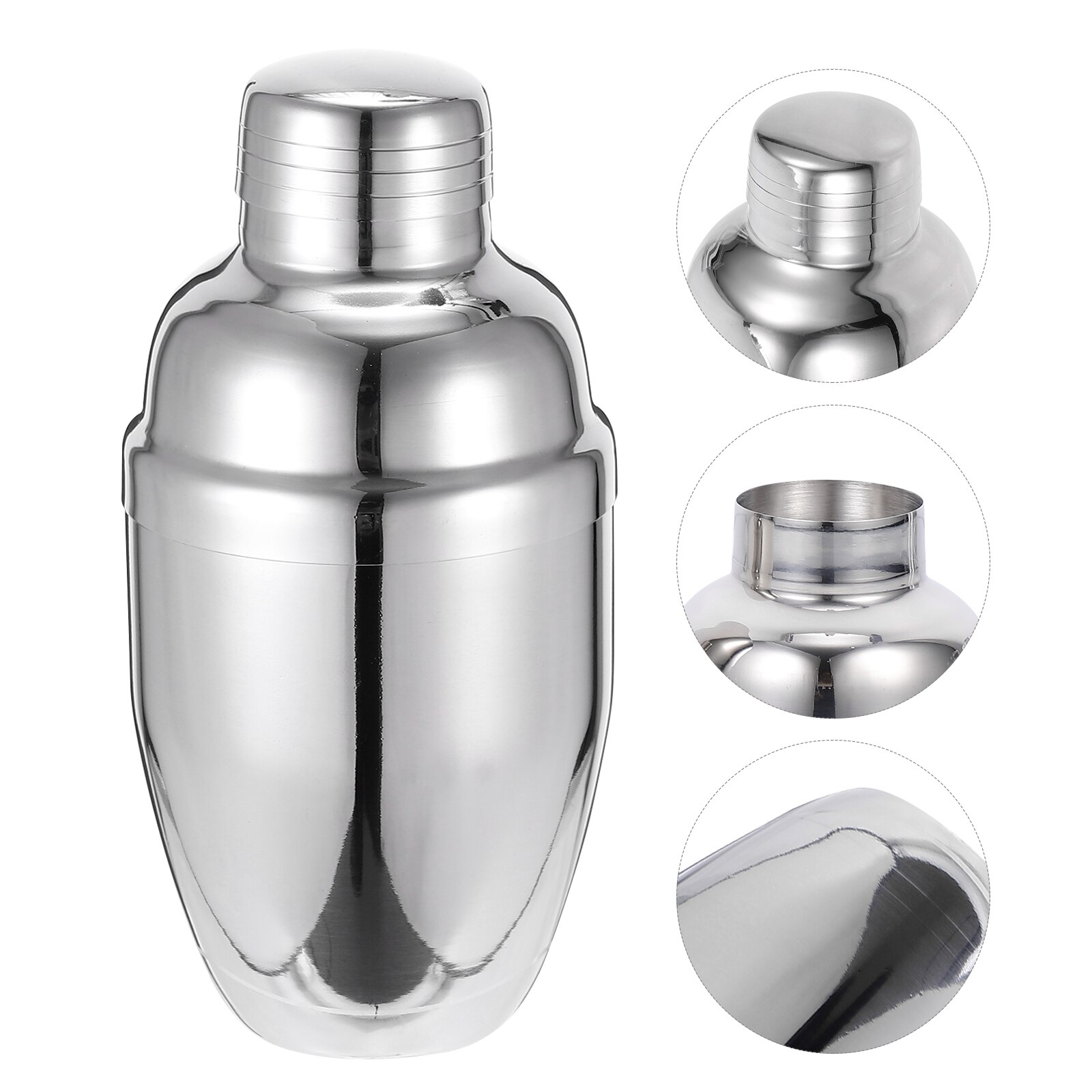 1Pc Bar Drink Shaker Stainless Steel Cocktail Mixer Durable Cocktail Shaker #h10: 15.5X7.6X7.6CM
